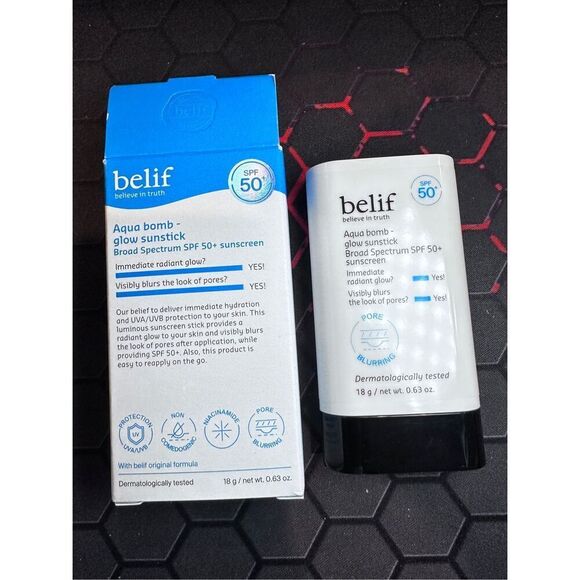belif Aqua Bomb Glow Sun Stick SPF 50 18g - Picture 1 of 7